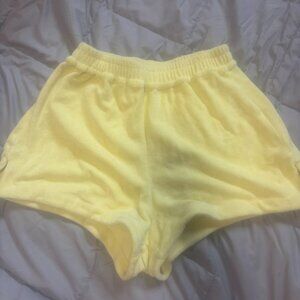 Frankies Bikini Women's Yellow Elastic Waist Casual Short Size Medium